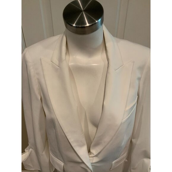 Veronica Beard White Corrine Single-Breasted Tie-Cuff Dickey Jacket Size 10 $650 - Picture 3 of 9